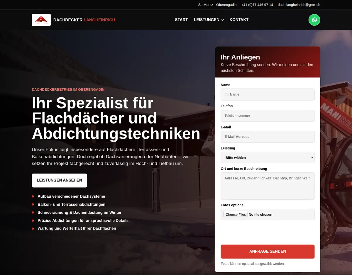 Dachdecker Langheinrich – Website-Referenz