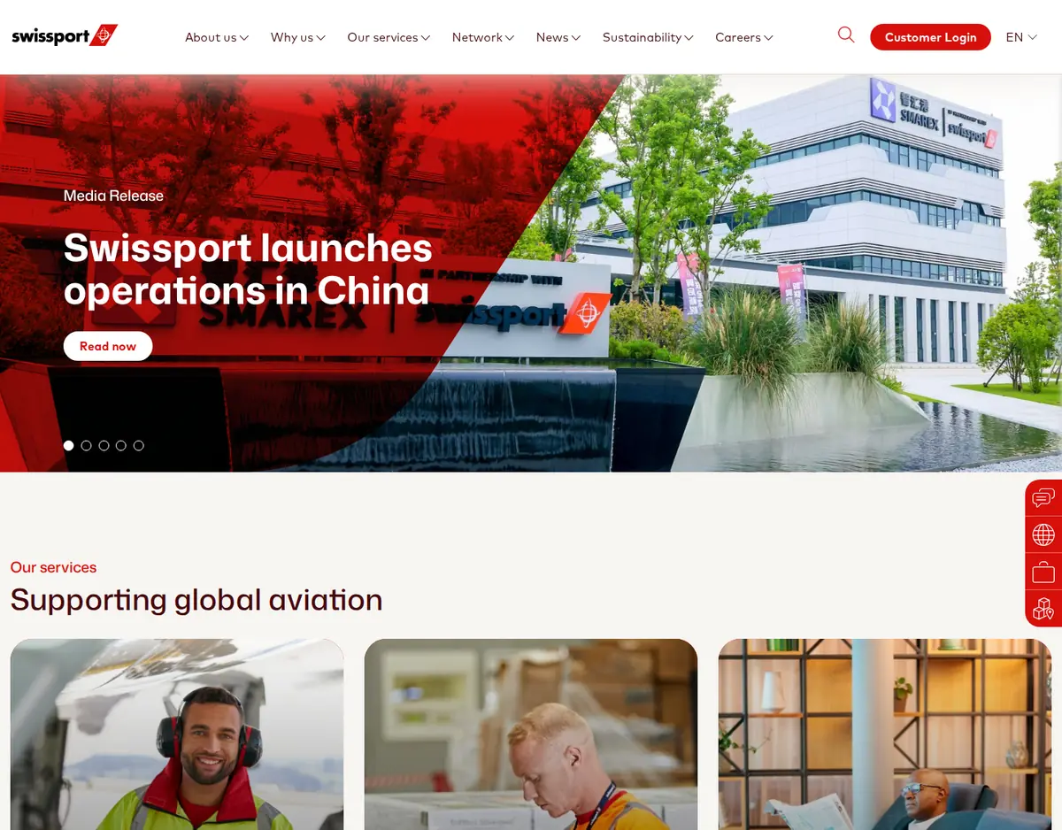Swissport – Website-Referenz